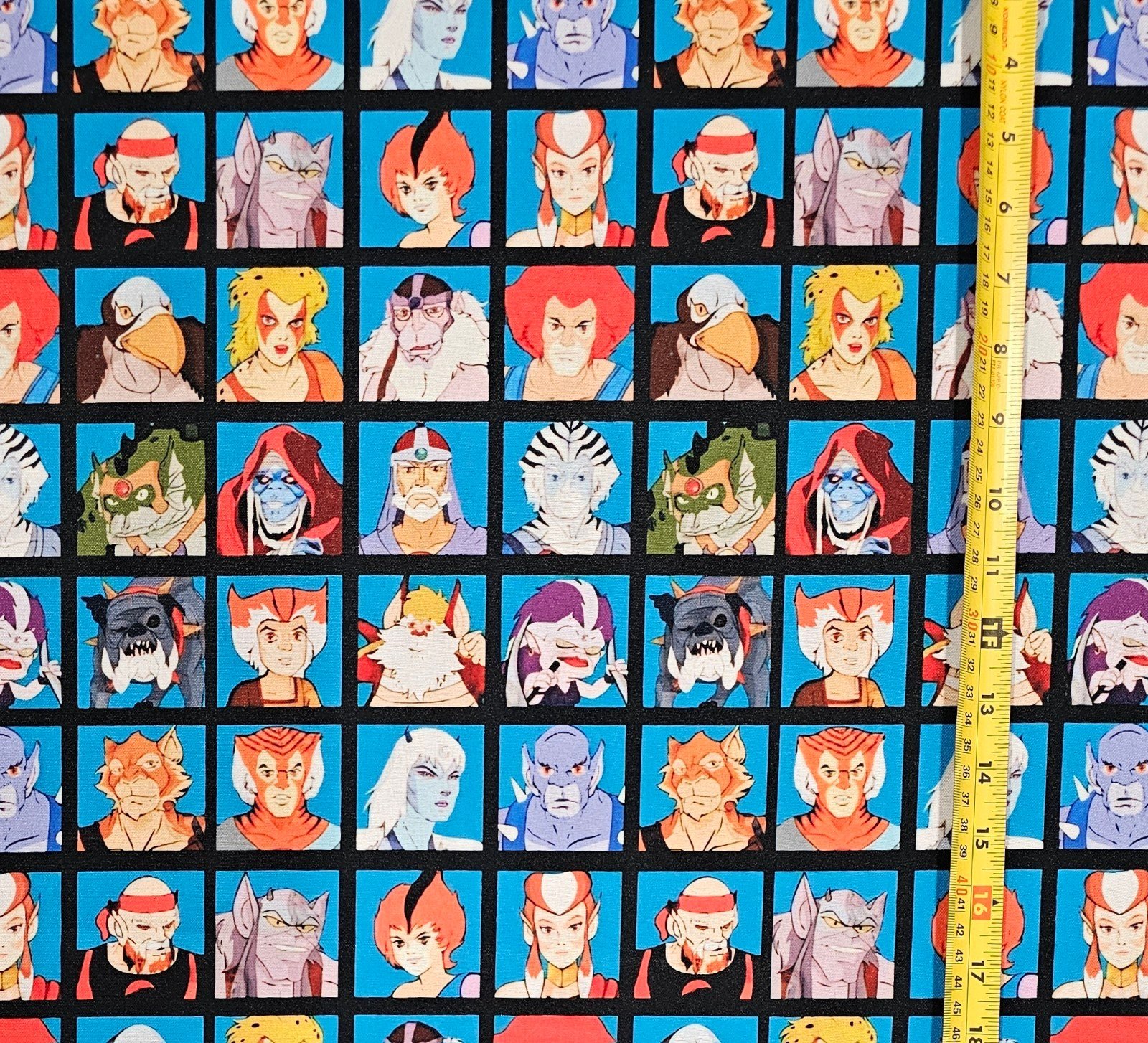 THUNDERCATS HEAD SHOTS COLLAGE 1 YARD FABRIC (36 X58 ) BRAND NEW