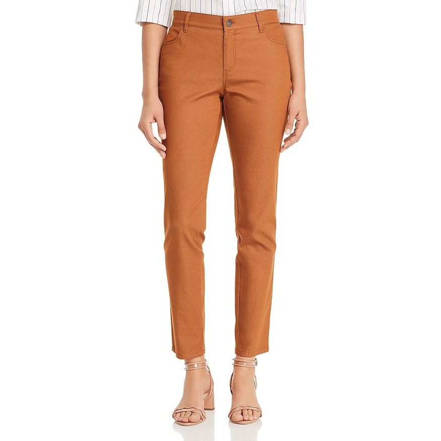 Lafayette 148 Mercer Primo Stretch-Denim Mid-Rise Skinny Jeans In Spice