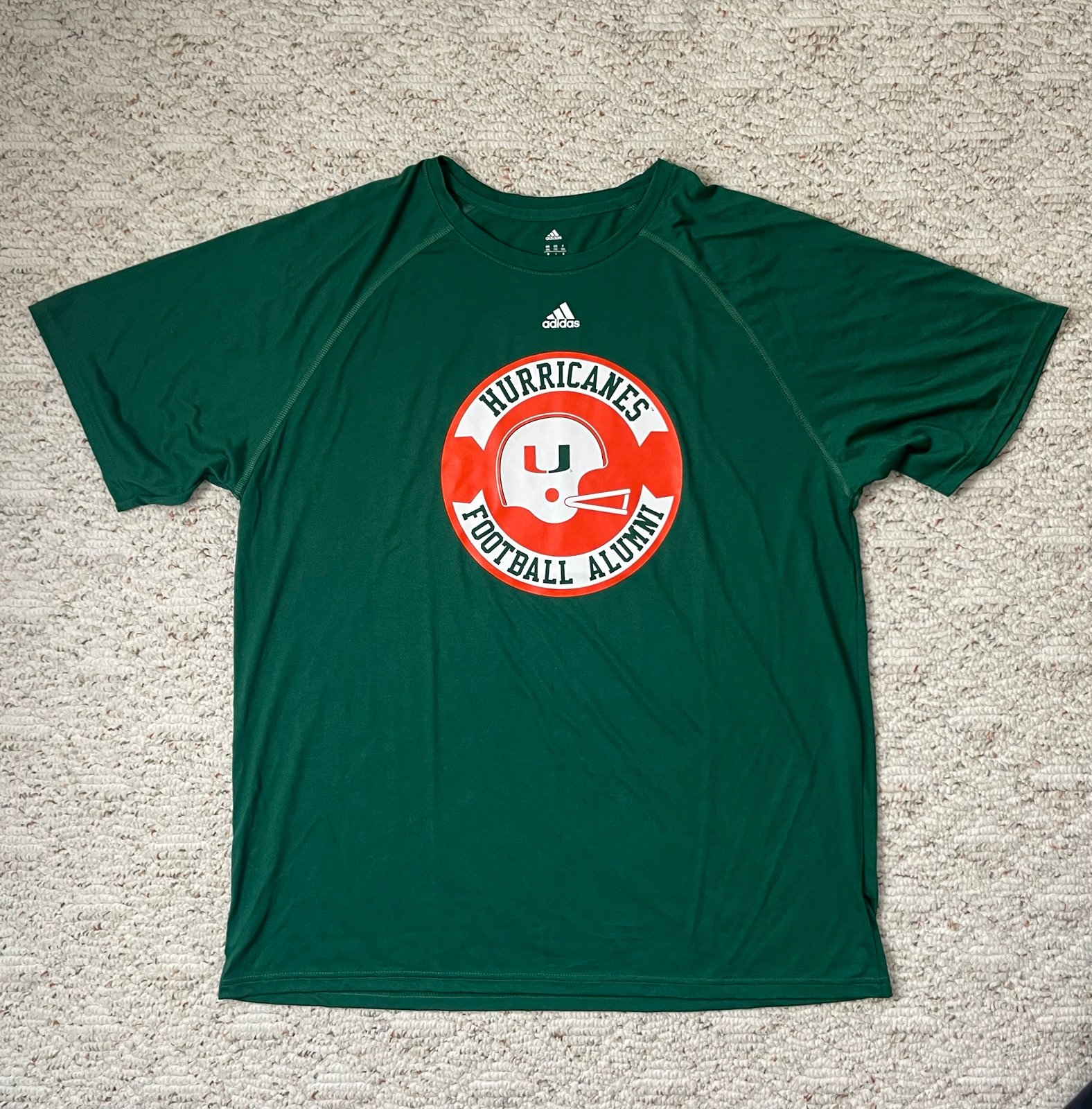 New Sz XXL Men’s Adidas Miami Hurricanes Football Alumni Shirt Green NWOT
