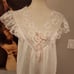 Vtg 60s Edwardian Cottagecore Lace Lily Of France White Long Full Nightgown M/L