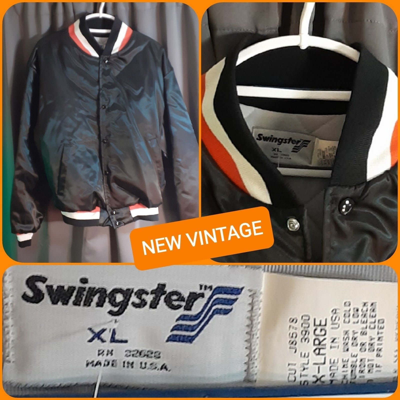 SWINGSTER VINTAGE QUILT LINED JACKET NOS SIZE XL