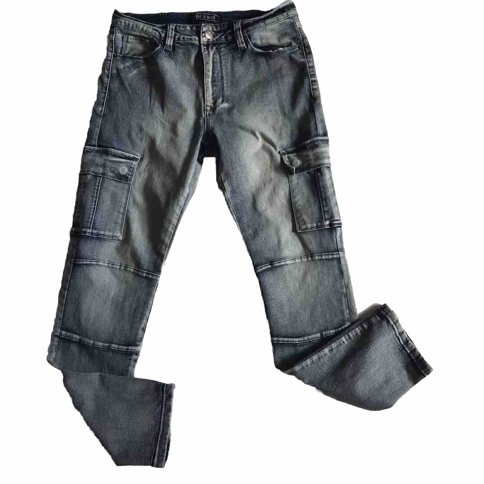 Fire and Rain Jeans Mens 32x32 30.5 Actual Blue Denim Cargo Distressed Stretch