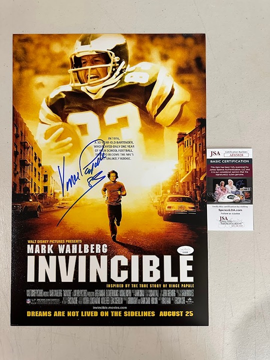 Vince Papale signed autographed Invincible Movie Poster 11x16 Photo JSA