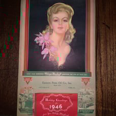 1946 Conoco Oil Company holiday greetings calendar