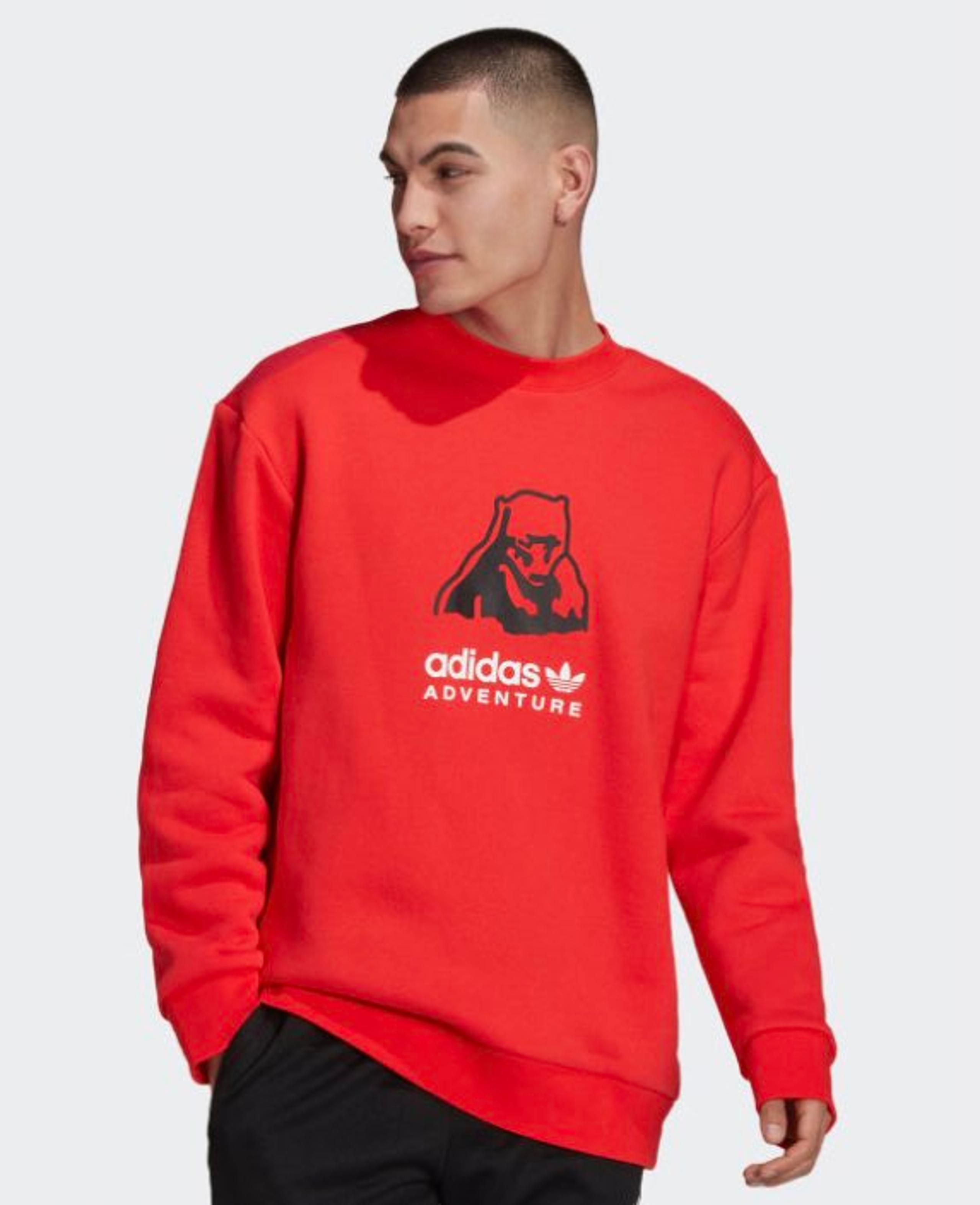 Men's ADIDAS Originals ADVENTURE BIG LOGO CREWNECK SWEATSHIRT Sweater Pullover