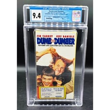 First print CGC 1995 9.4 A+ DUMB AND DUMBER rebate sticked VHs GRADED MOVIE