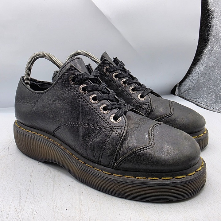 Dr Martens Womens Size 9 Black Leather Chunky Oxford Platform Shoes Y2K Retro
