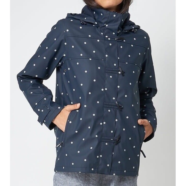 New Navy Nautical Rudder Print Rain Jacket EU 40 US (8-10)