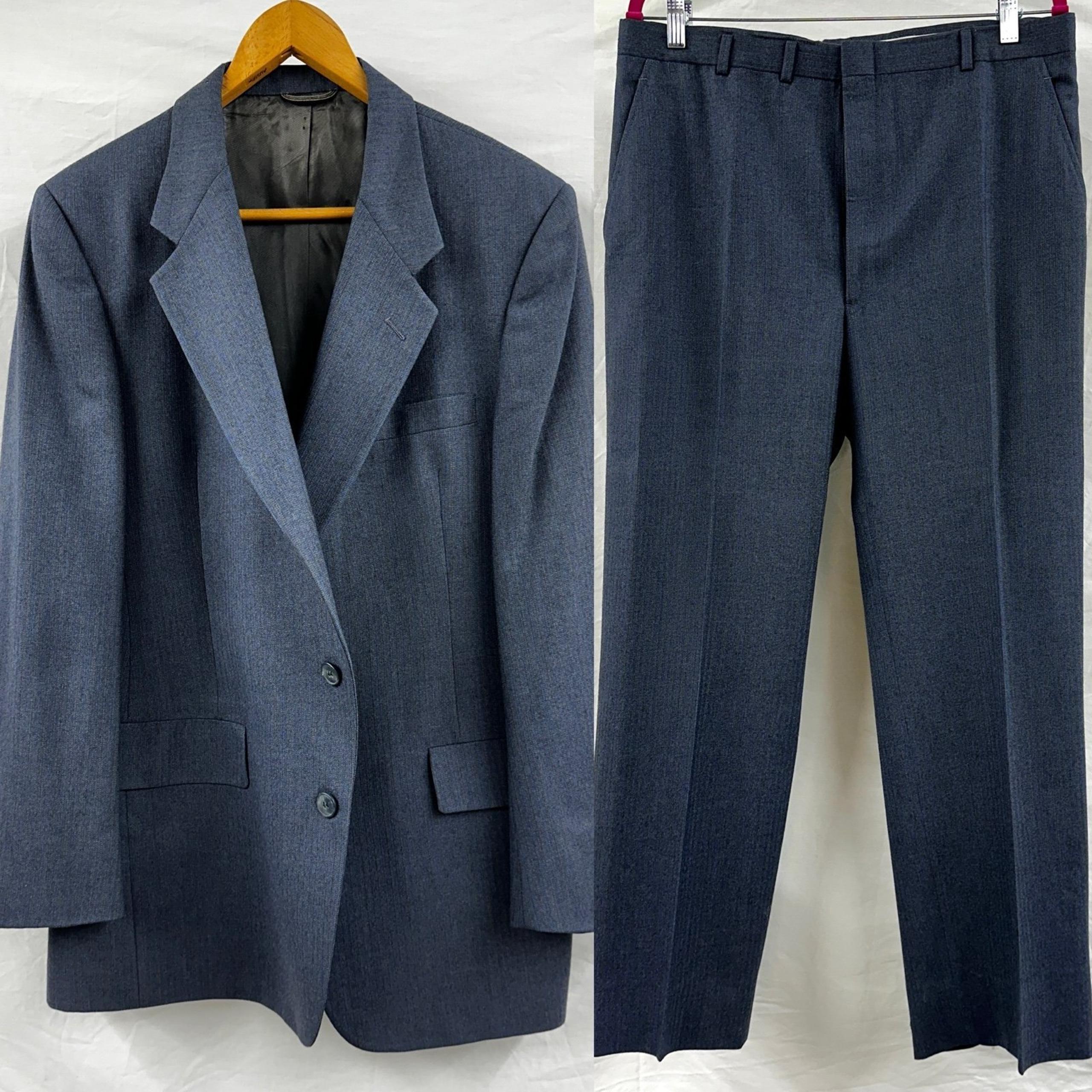 Christian Dior Monsieur Men’s matching suit pants and jacket blazer wool blue