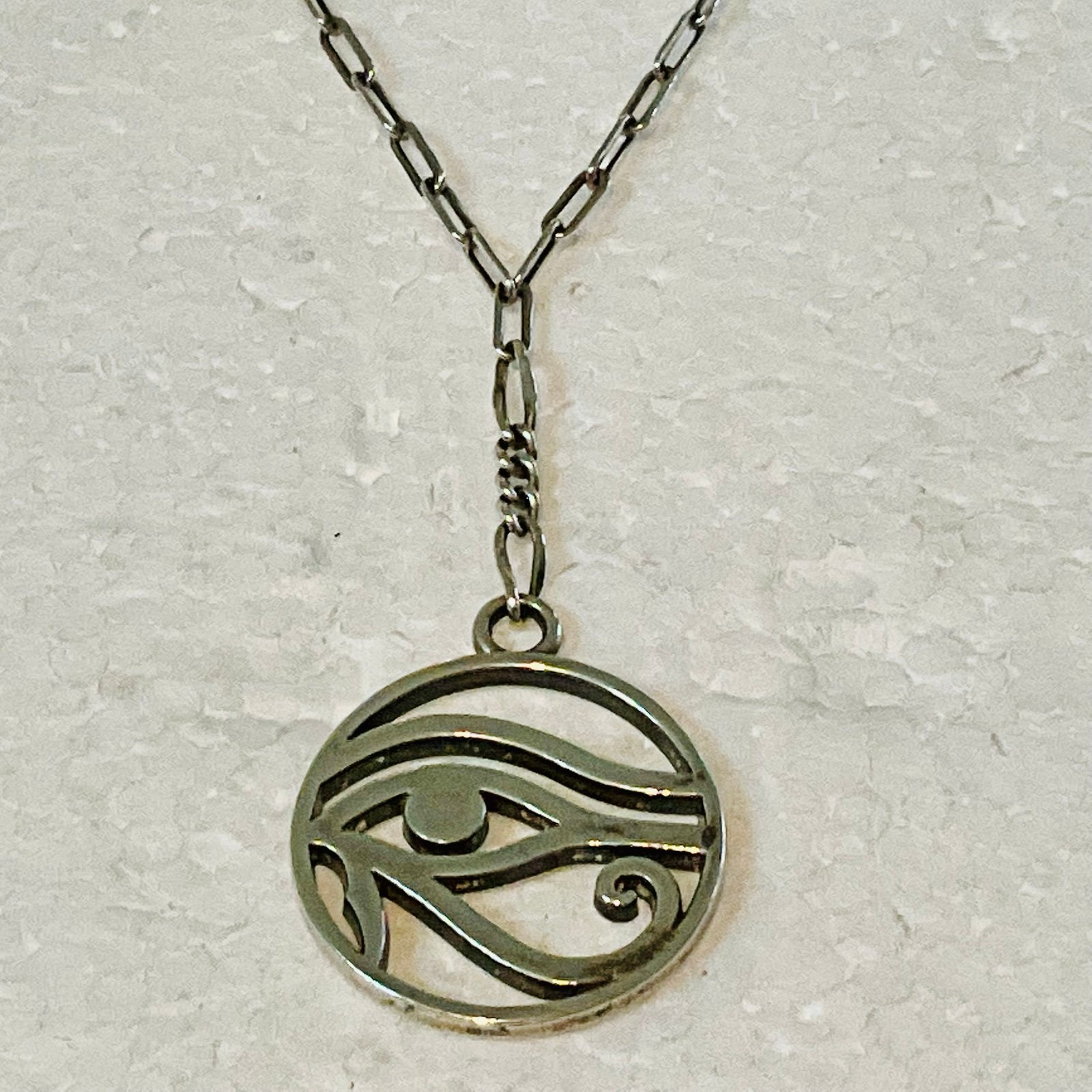 Vintage Alex and Ani Sterling Silver Eye of Horus Pendant and 20” Necklace