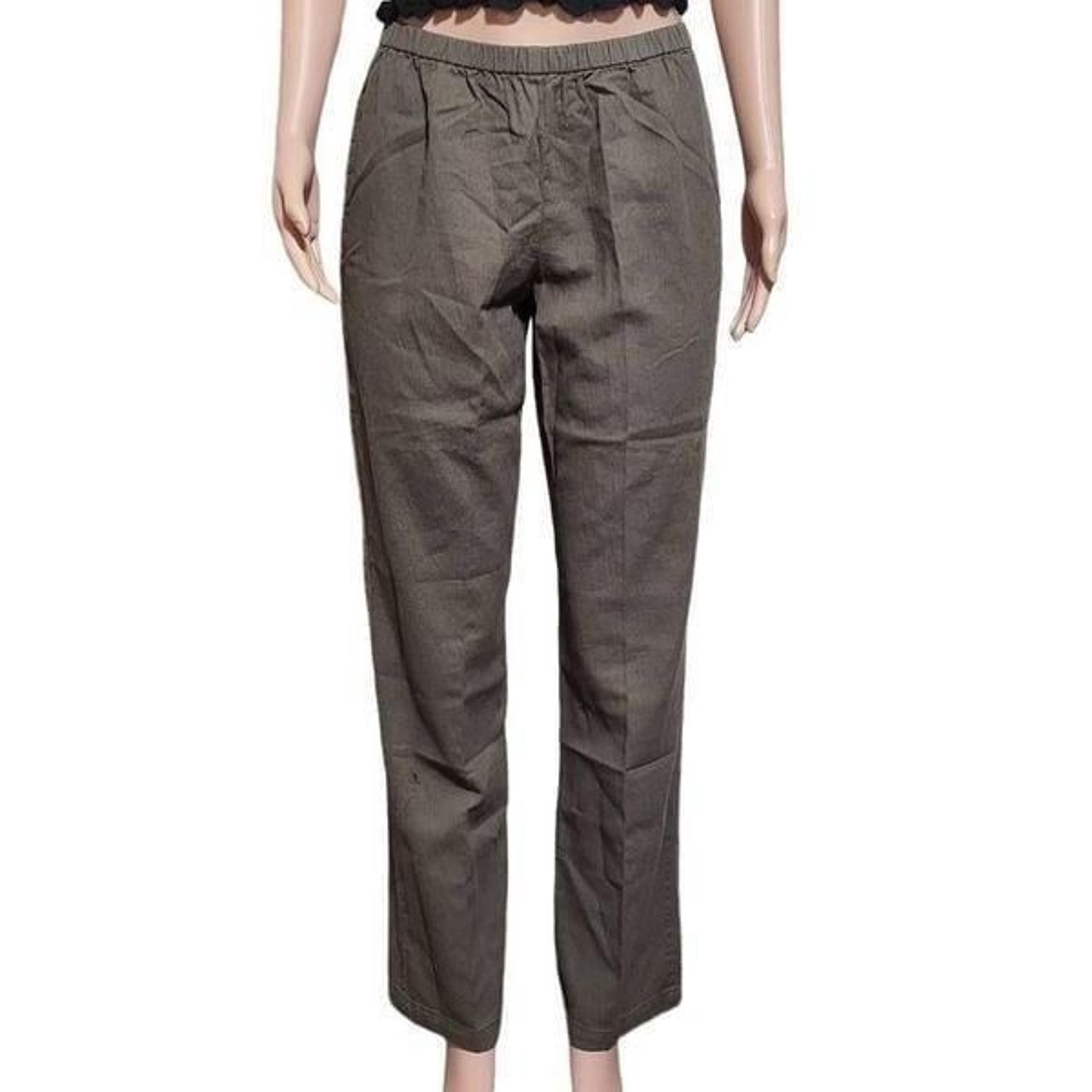 Orvis textured cotton pull on bark elastic waist pants S