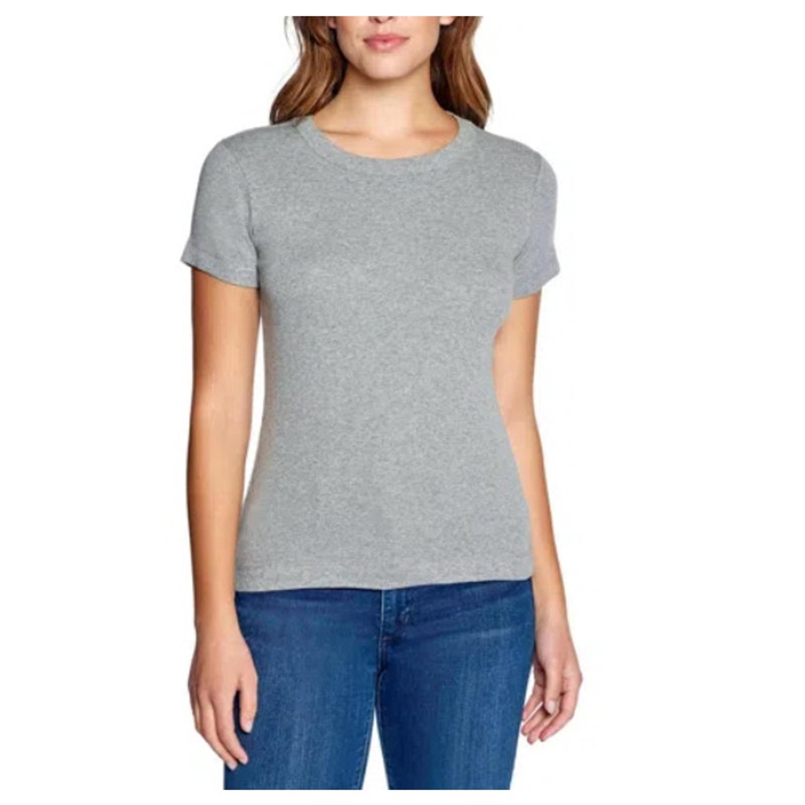 Three Dots Solid Crewneck Gray Tee - Size Large - New