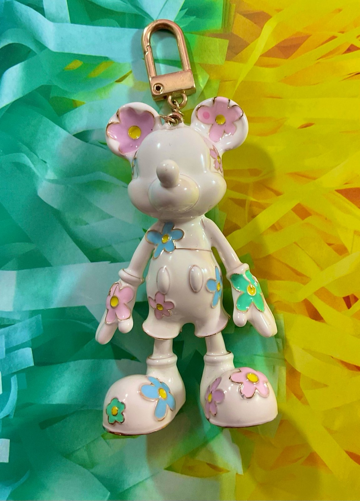 Baublebar Mickey Mouse Flower Garden Bag Charm Keychain