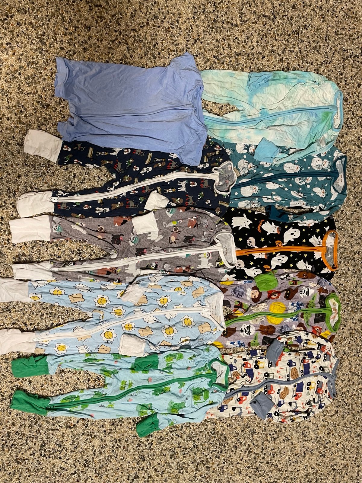 Little sleepies bundle lot of 9 3-6 months shorties zippies zippies bamboo pjs