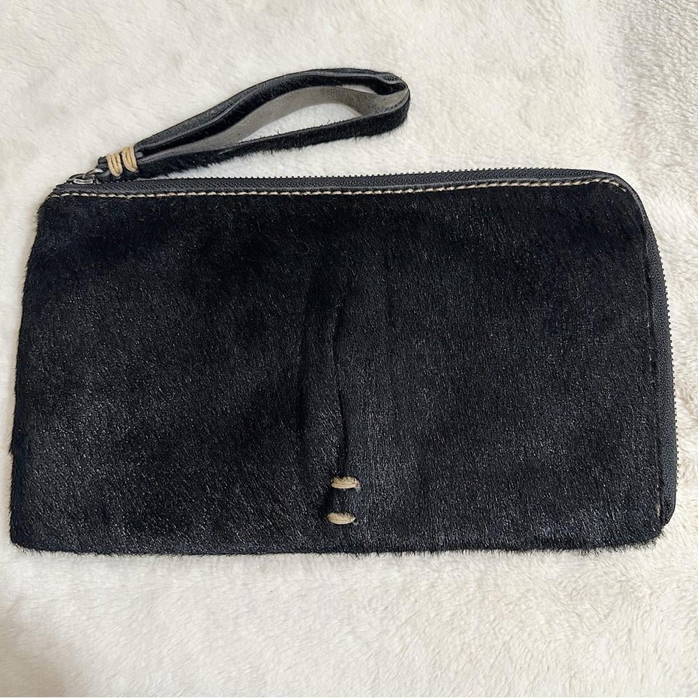 49 Square Miles Black Calf Hair Clingy Wallet Clutch 250