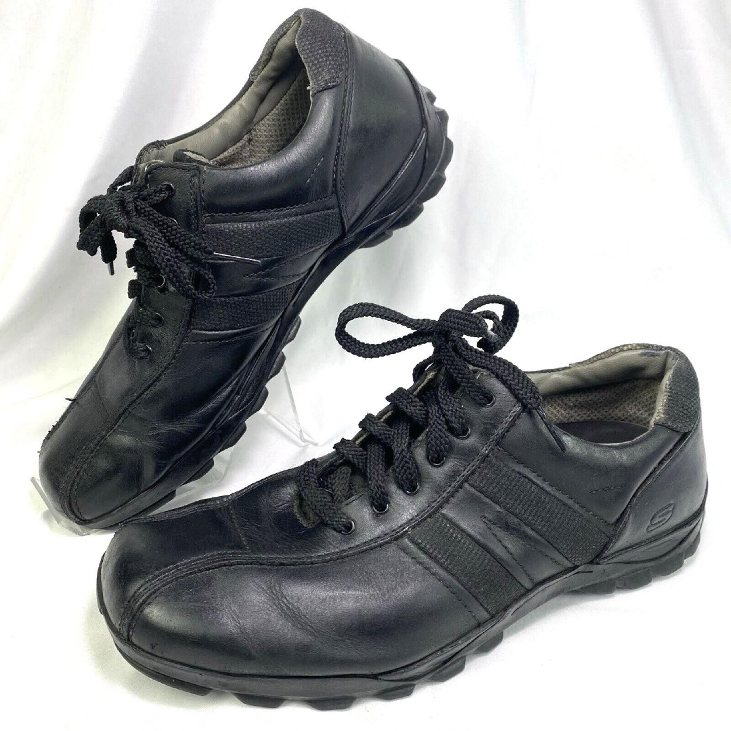 Skechers Men's Work Shoes 8.5 Black Lace Up Driving Walking Comfort 60562
