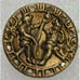 1870s - 1880s Victorian Brass Musicians Cello Mirrored Shank Button .75