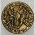 1870s - 1880s Victorian Brass Musicians Cello Mirrored Shank Button .75