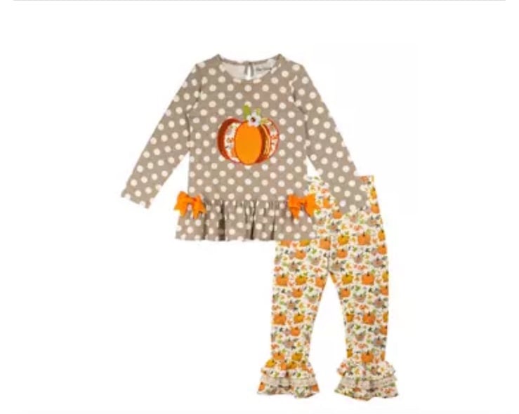 NWT Rare Editions Pumpkin Printed 2 Pcs Set for Girls size 10