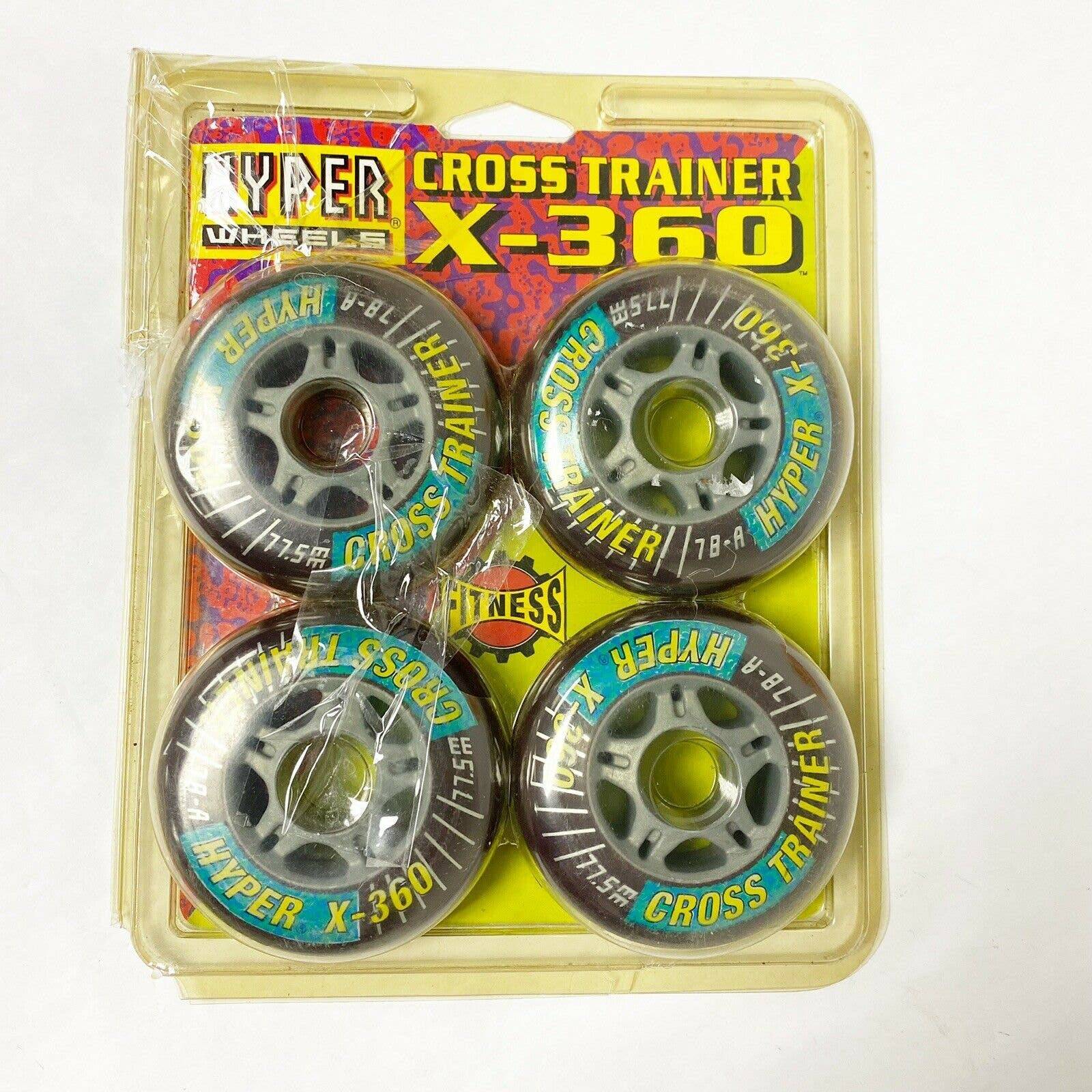 Vintage 90s 1993 Hyper Wheels Cross Trainer X-360 Inline Skating 77.5mm 78A