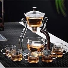 Glass tea pot and glasses