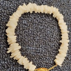 Vintage natural shell bracelet with vermeil clasp