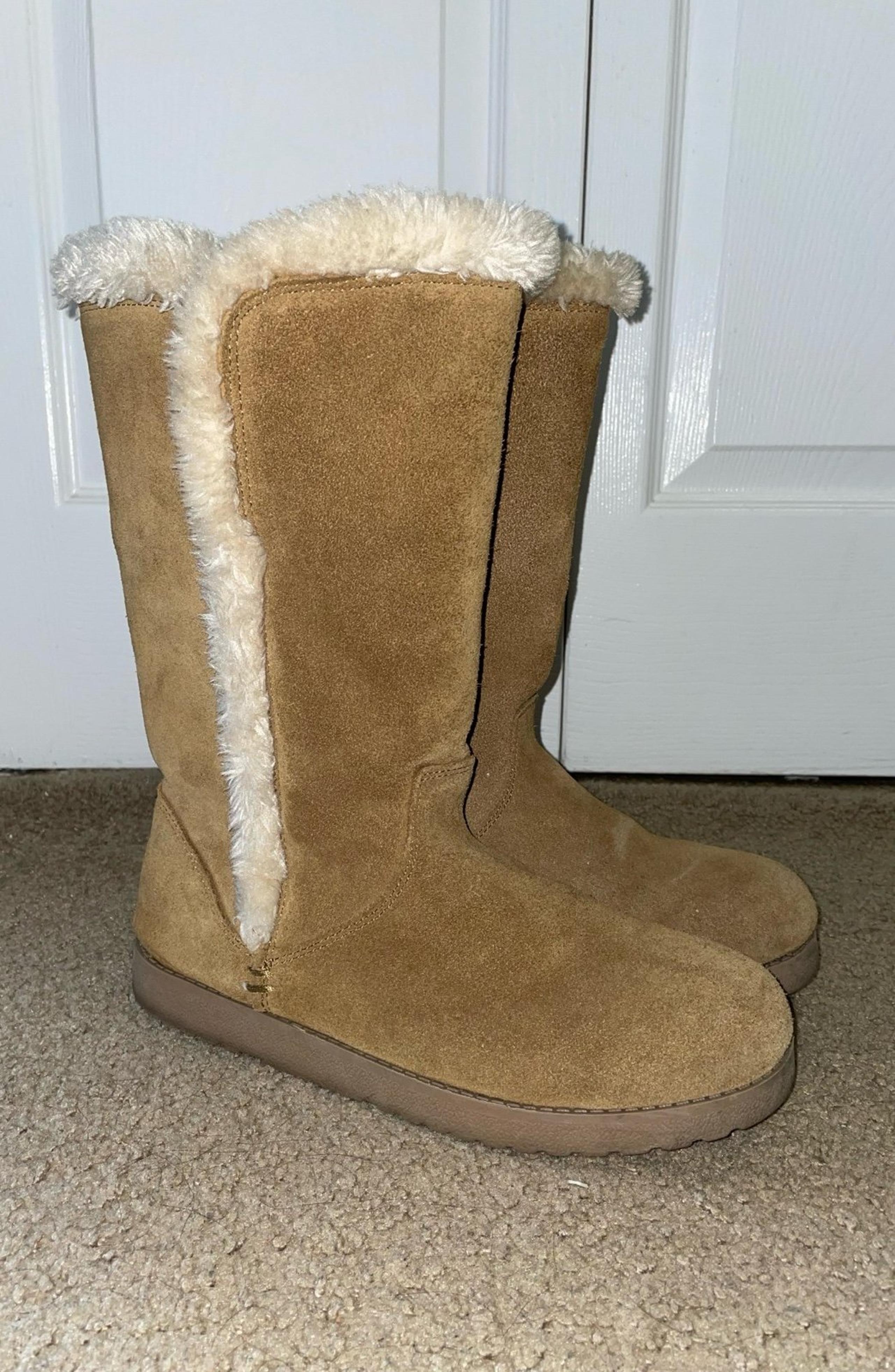 Genuine Suede Fur Lined Boots Women’s 10