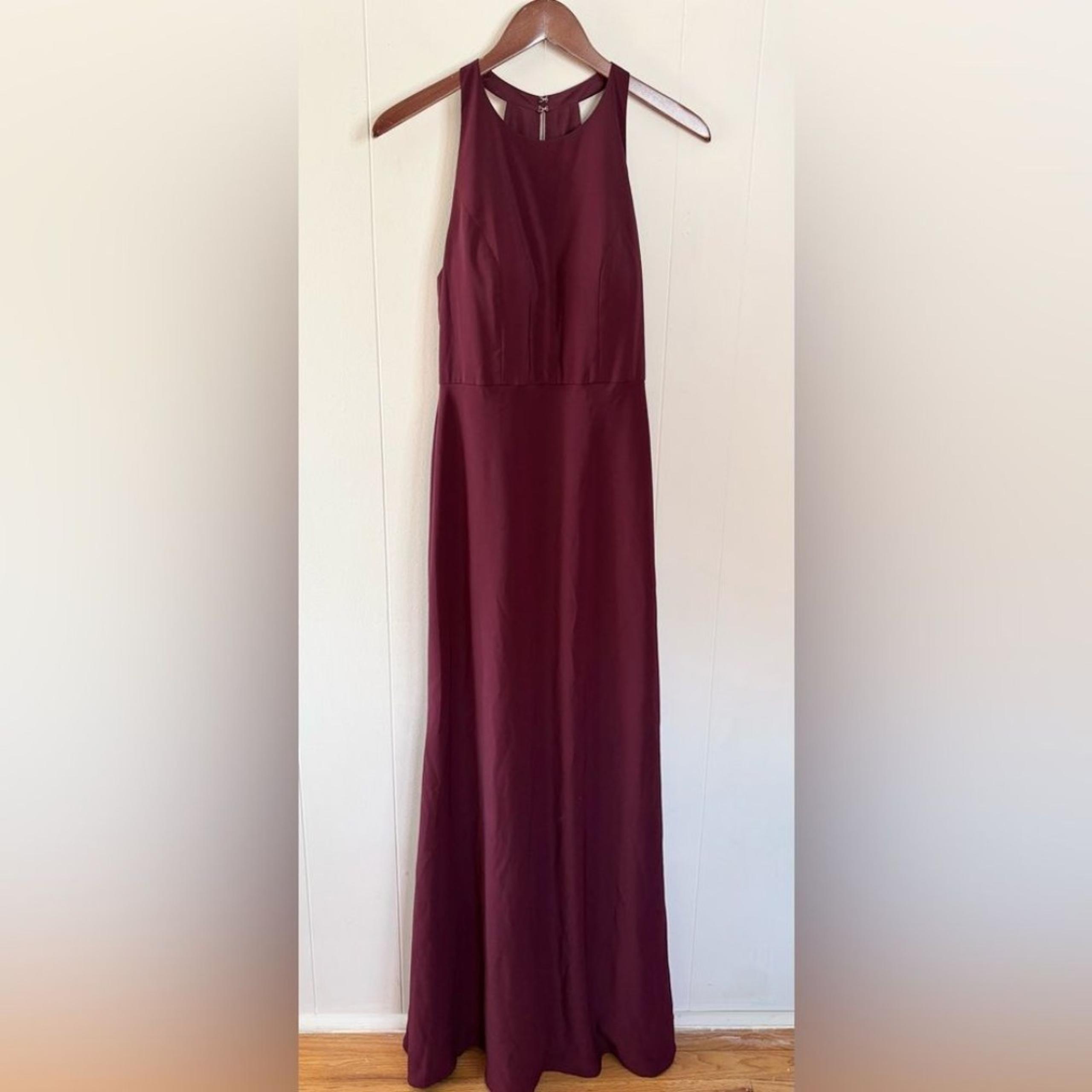 Jenny Yoo Collection marroon high neck evening gown dress formal size 6