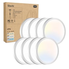 8PACK LED Flush Mount Ceiling Light Fixture, 3000K-4000K-6500K & 100W Equivalent