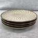 Pier 1 Imports Stoneware Dinner Plates Set of 4 Beige/Brown Geo Embossed 8.5