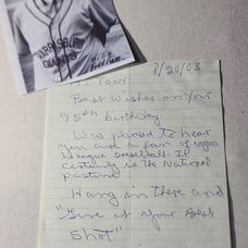 Negro Leagues Willie Fordham Signed 1 page inspirational 6x9 Autograph letter