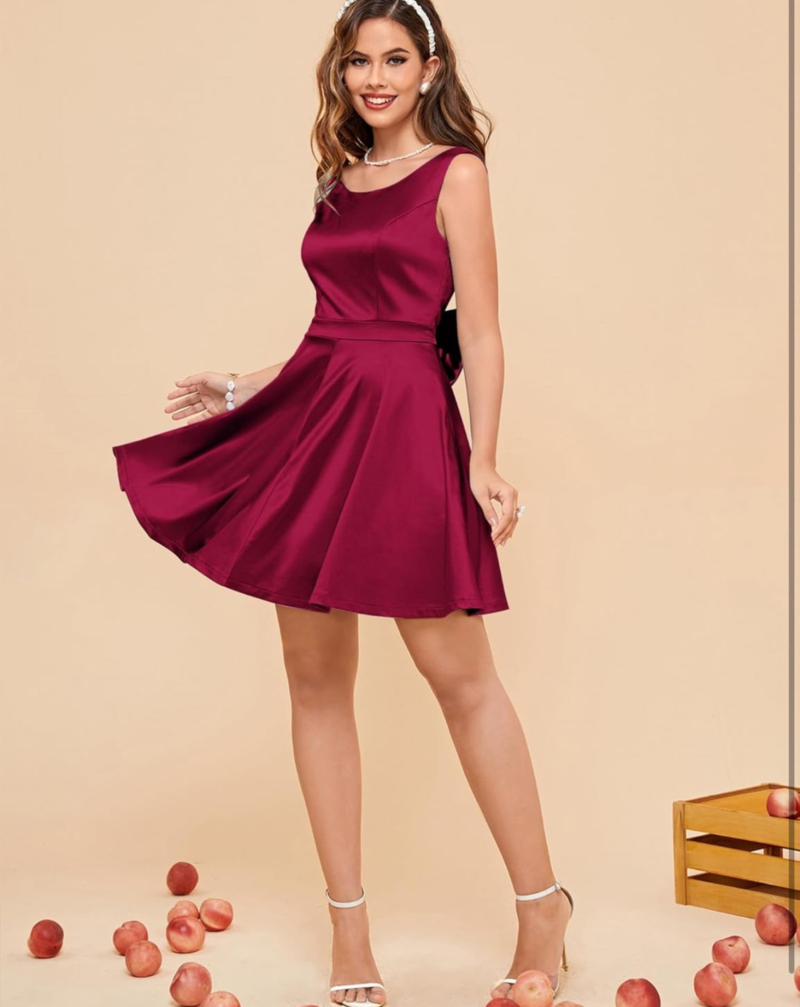 NWT Elegant Burgundy Sleeveless Dress L
