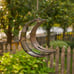 India Recycled Metal Crescent Moon Shape Bird Feeder=[]er;