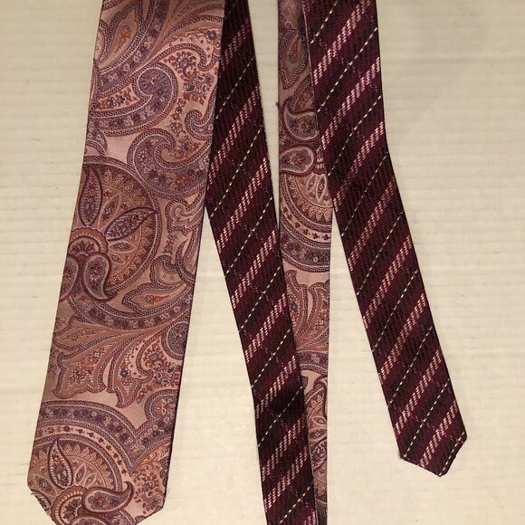 John varvatos men's reversible silk tie 3 1/4 X 56 1/2 made in Italy