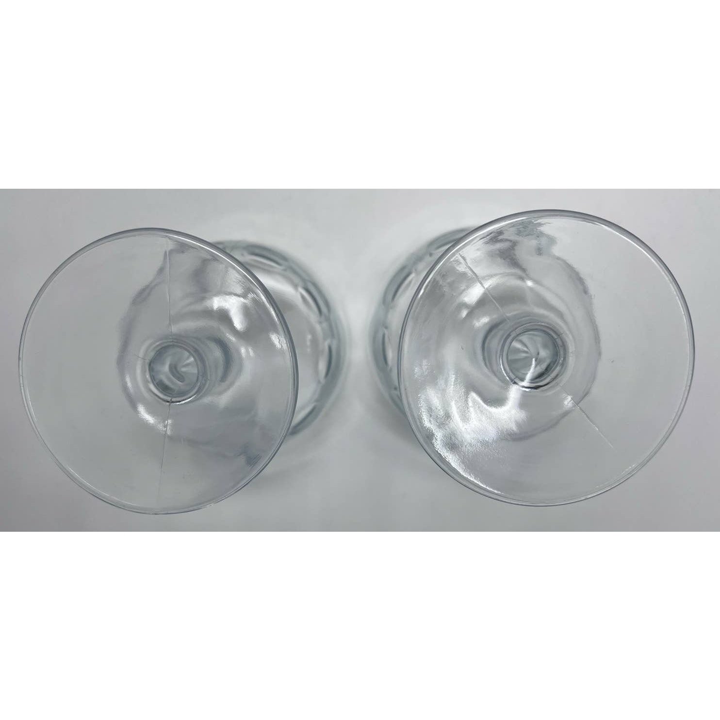 Water Goblets/Glasses Set of 2 Indented Circles by the Stem 6" Tall x 3 3/4" W - detail