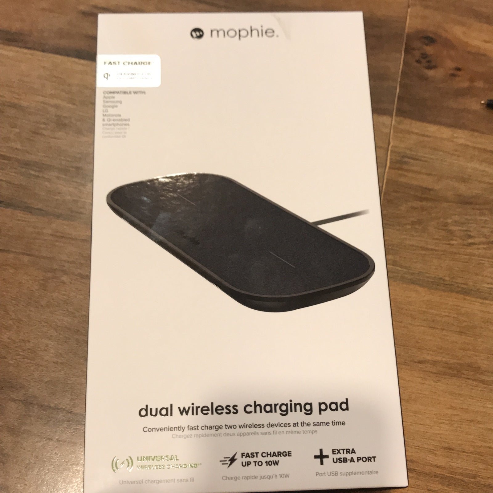 New Mophie Dual Wireless Charging Pad fast charger station office iPhone Samsung