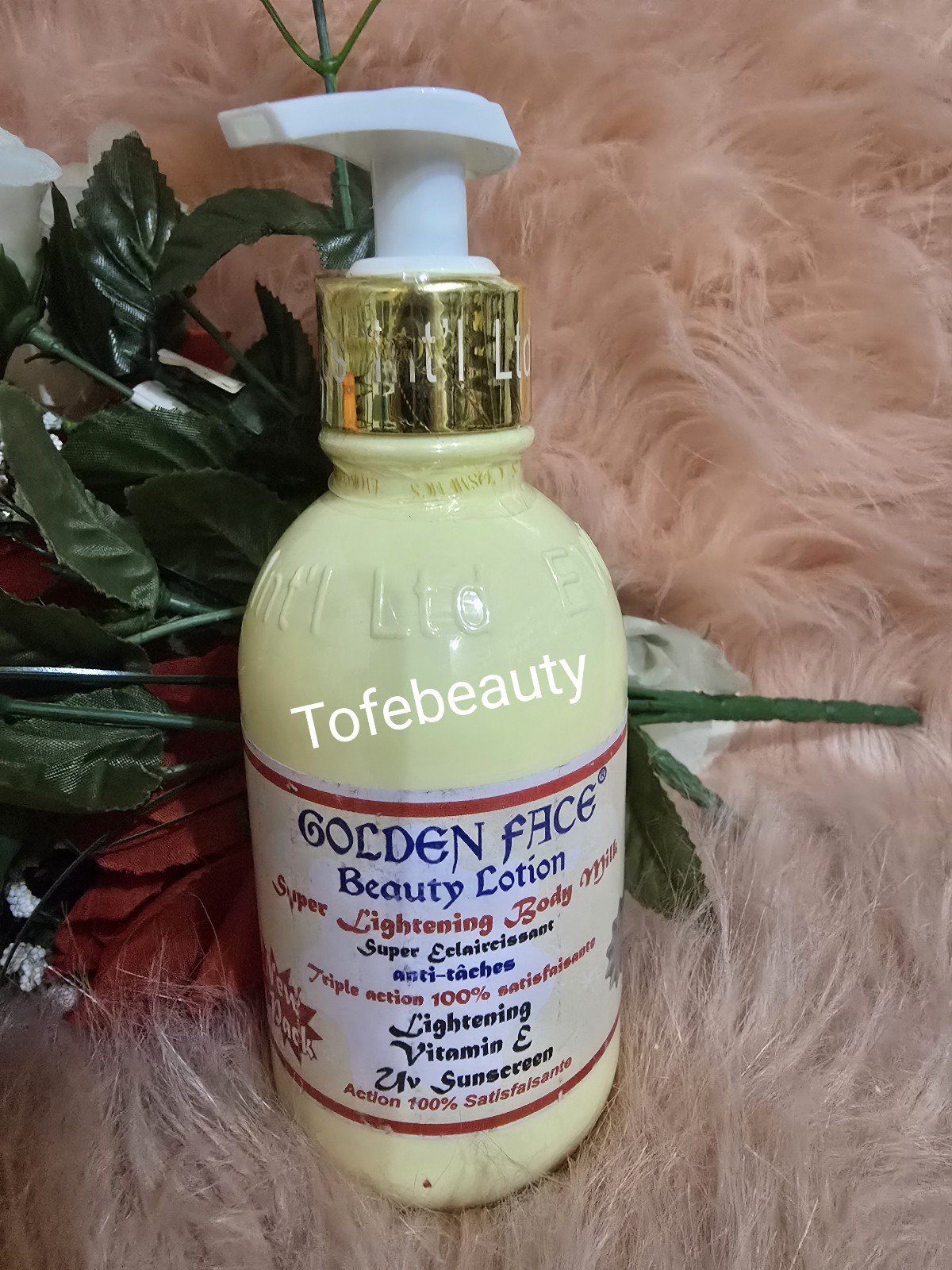 Original golden face lotion.