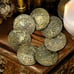 Rare Antique 7 Matching Medieval Knights Templar Picture Metal Silvertone Button