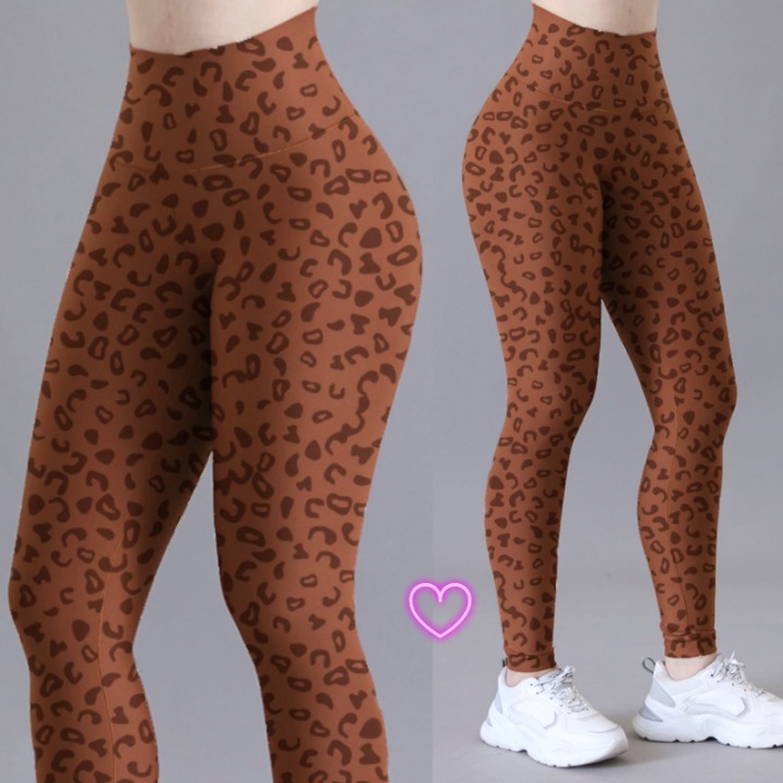 Orange Leopard Print Leggings