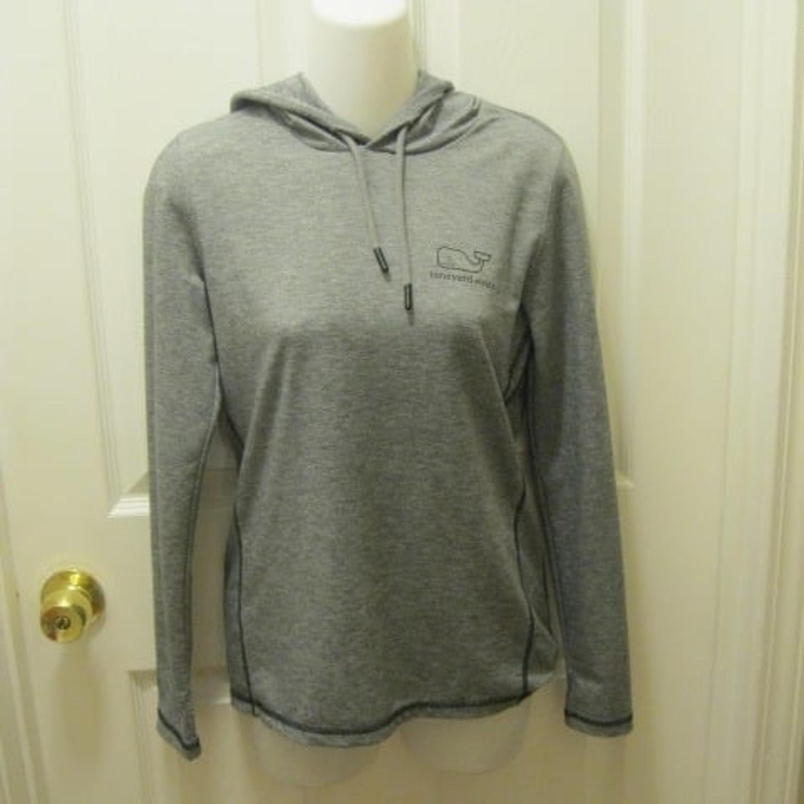 VINEYARD VINES Performance Womens Size XS Gray Lightweight Pullover Whale Hoodie