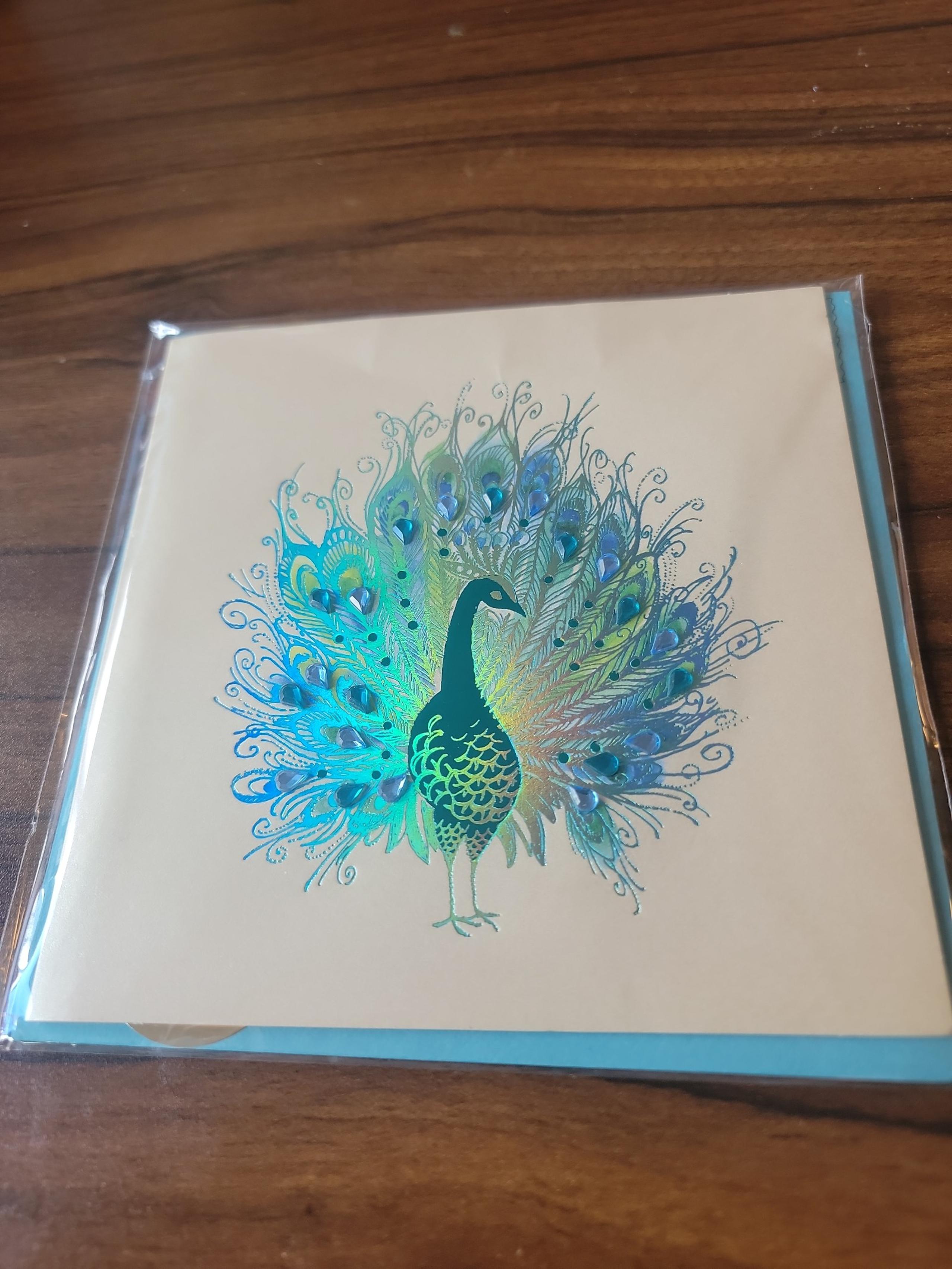 Papyrus peacock card