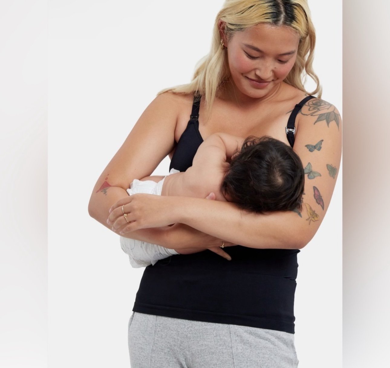 Black Nursing Tank Top Soothe Shirt