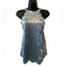 Altar’d State powder Blue Crushed Velvet Halter Top w/ Scalloped Edge Medium NWT