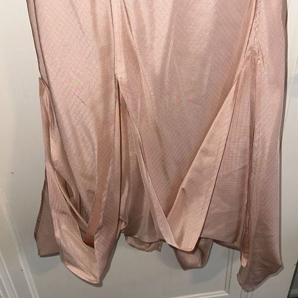 Nicole Miller Collection pink silk unusual asymmetrical skirt - detail