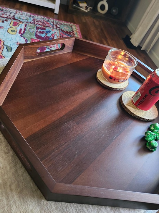 Large Ottoman Octagon Tray 21X21 Inches, Serving Trays Platter for Breakfast