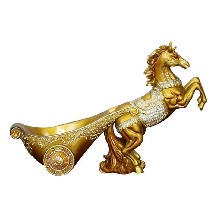 Gold Horse-Champagne Holder for Table Top Cabinet Kitchen Horse Ornament