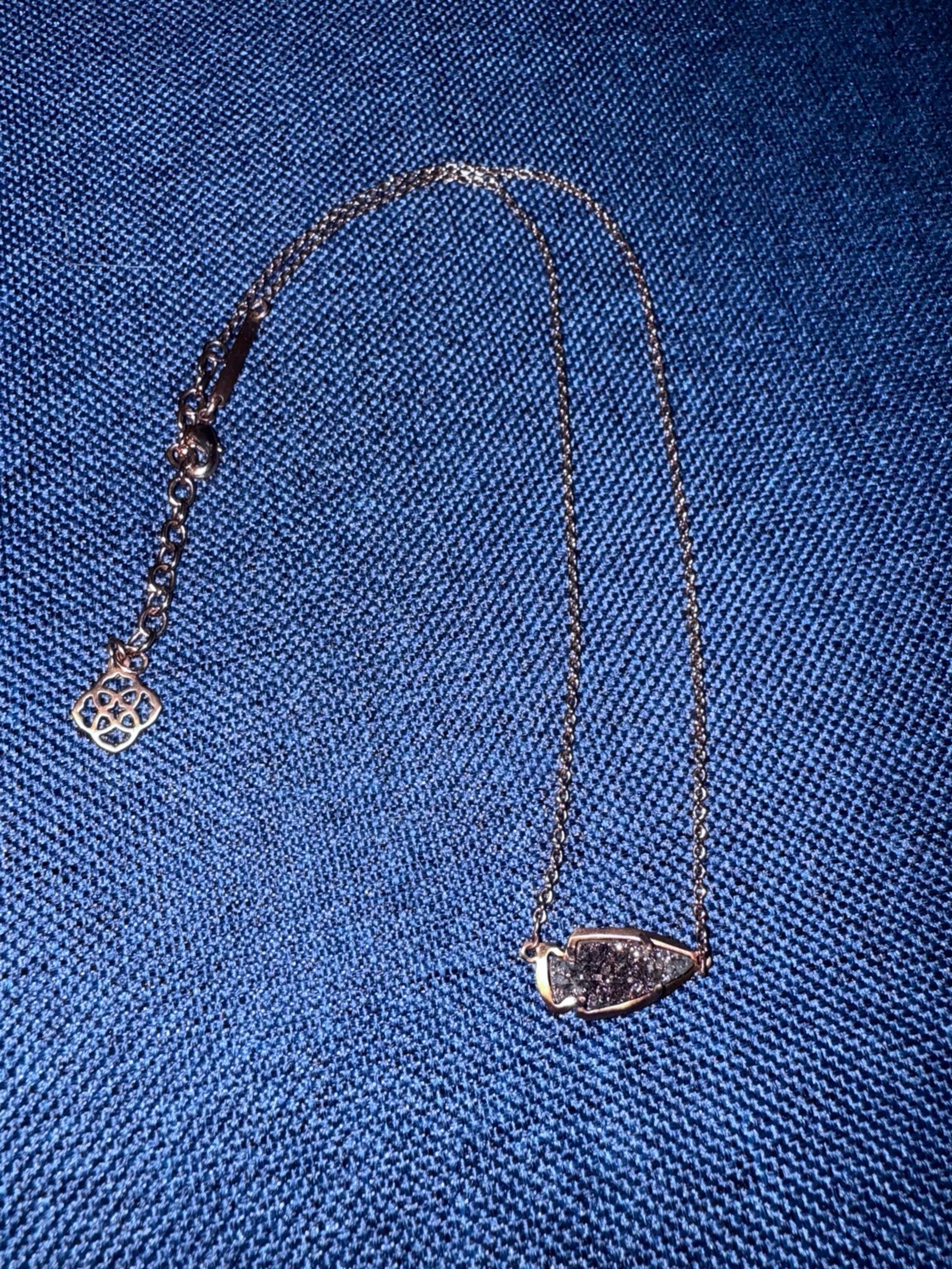 Kendra Scott Brown Drusy Arrow Head Necklace
