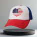 Usa flag in shape of heart snapback hat