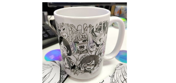 Set of 6 Ahegao coasters and 1x 16oz Ahegao ceramic mug