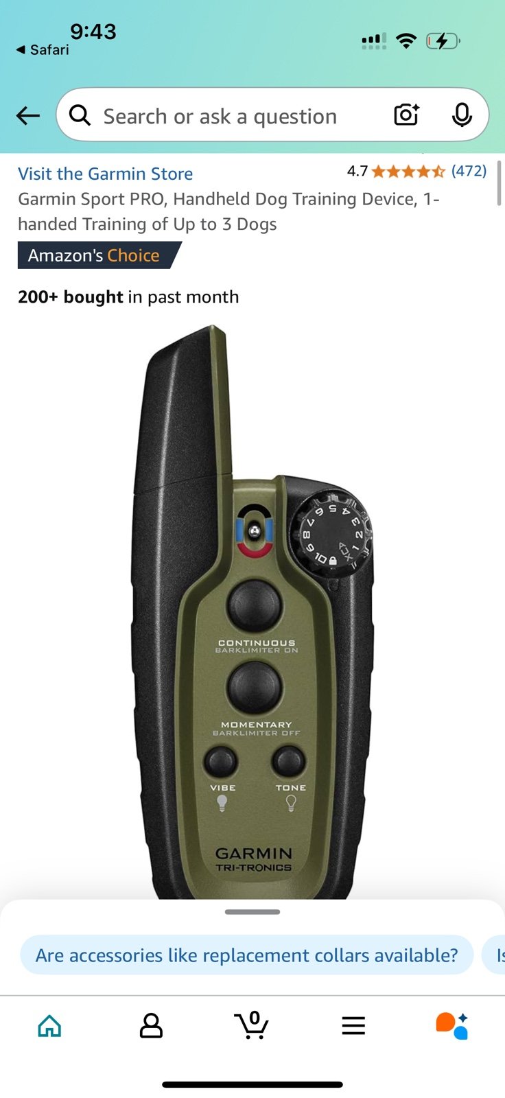 Garmin Sport PRO, Handheld Dog Training Device, 1-handed Training of Up to 3 Dog